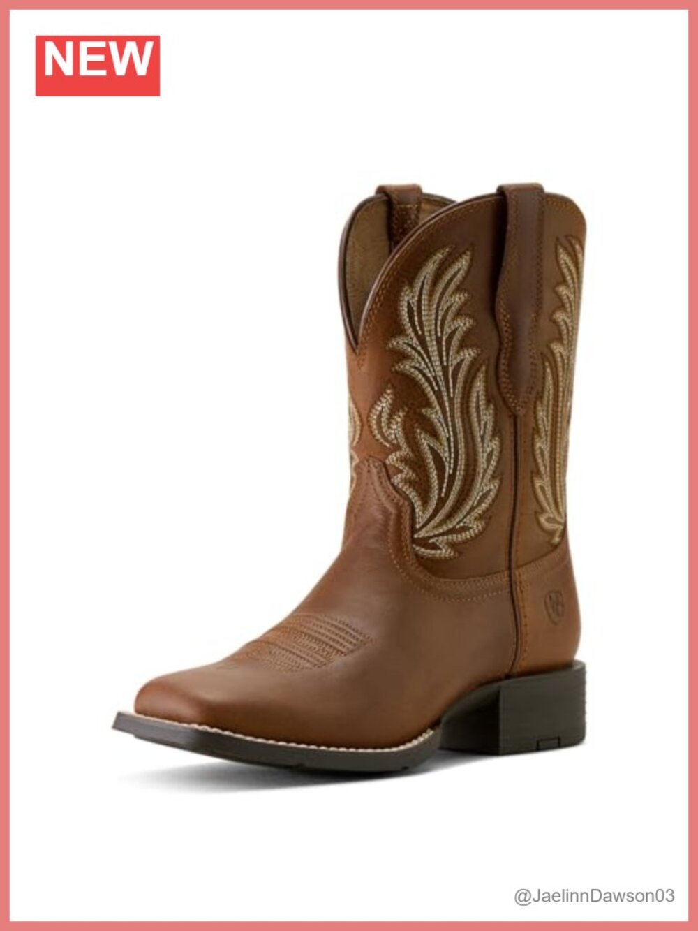 Women's Western Cowgirl Boots - Wide Square Toe Leather Mid-Calf
